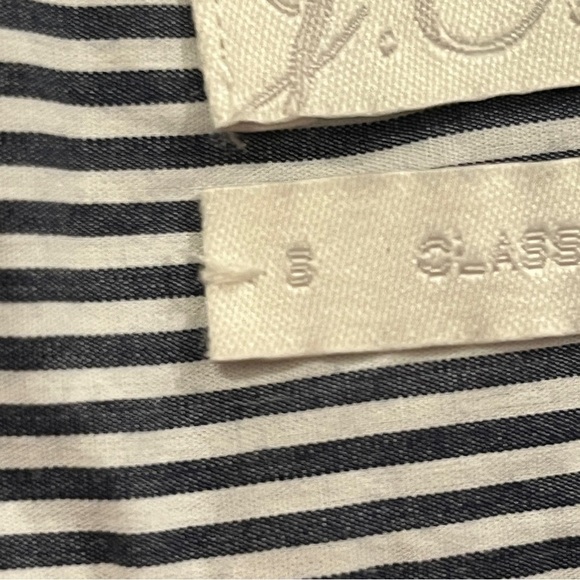 J.Crew cotton poplin stripe shirt dress blue and white size 6 no belt - Picture 4 of 11
